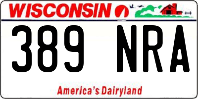 WI license plate 389NRA
