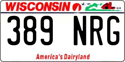 WI license plate 389NRG