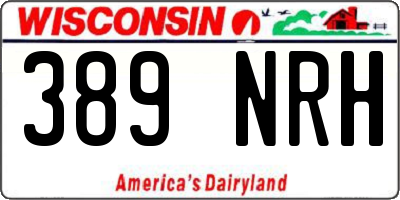 WI license plate 389NRH