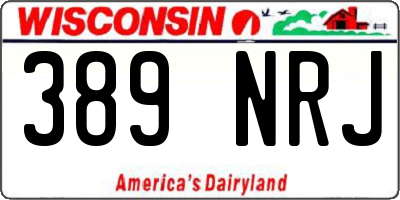 WI license plate 389NRJ