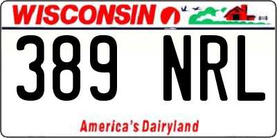 WI license plate 389NRL