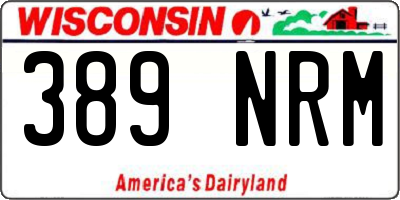 WI license plate 389NRM