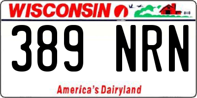 WI license plate 389NRN