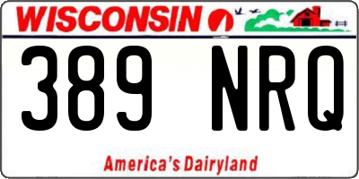 WI license plate 389NRQ