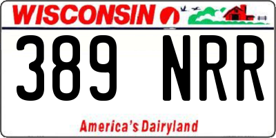 WI license plate 389NRR