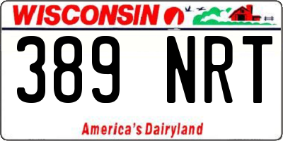 WI license plate 389NRT