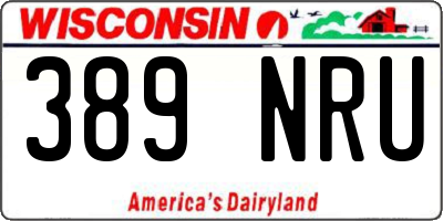 WI license plate 389NRU