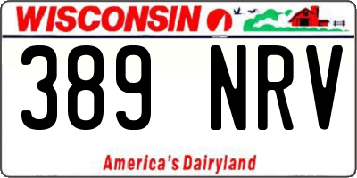 WI license plate 389NRV