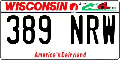 WI license plate 389NRW