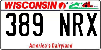 WI license plate 389NRX