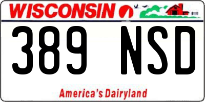 WI license plate 389NSD