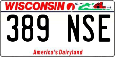 WI license plate 389NSE