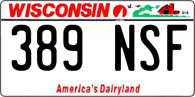 WI license plate 389NSF