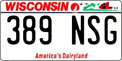 WI license plate 389NSG