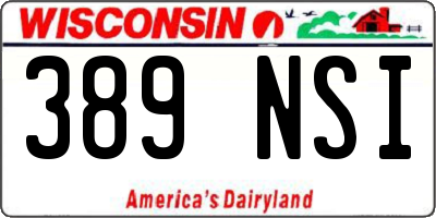 WI license plate 389NSI