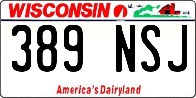 WI license plate 389NSJ