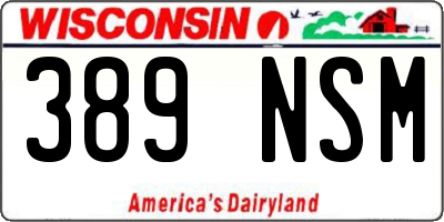 WI license plate 389NSM