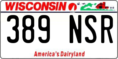 WI license plate 389NSR