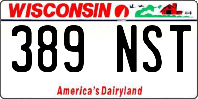 WI license plate 389NST
