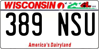WI license plate 389NSU