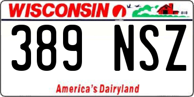 WI license plate 389NSZ