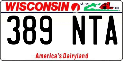 WI license plate 389NTA