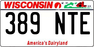 WI license plate 389NTE