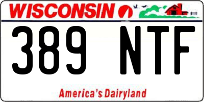 WI license plate 389NTF