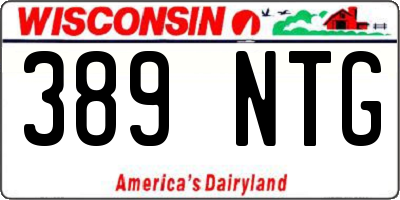 WI license plate 389NTG