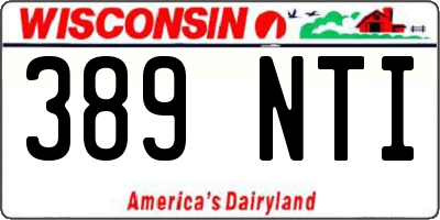 WI license plate 389NTI
