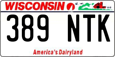 WI license plate 389NTK