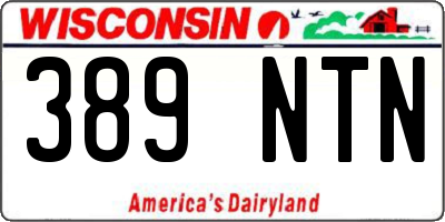WI license plate 389NTN