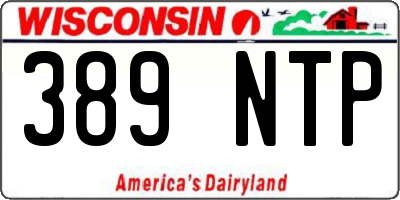 WI license plate 389NTP