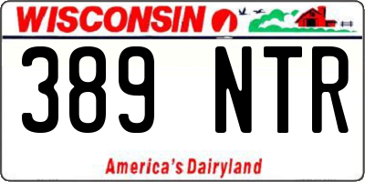 WI license plate 389NTR