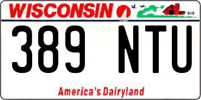 WI license plate 389NTU