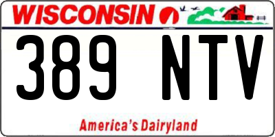 WI license plate 389NTV