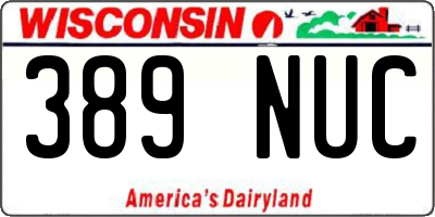 WI license plate 389NUC