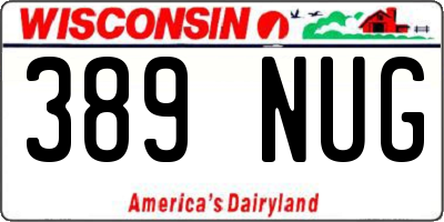 WI license plate 389NUG