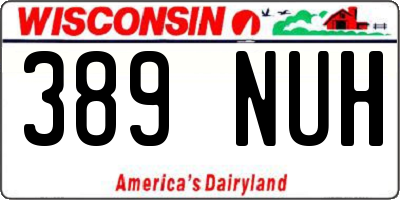 WI license plate 389NUH