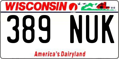 WI license plate 389NUK