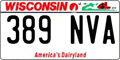 WI license plate 389NVA