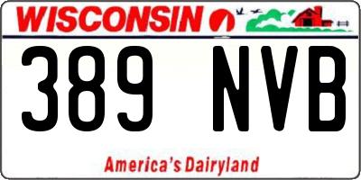 WI license plate 389NVB