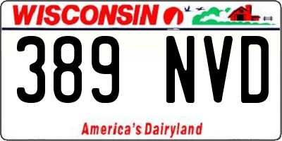 WI license plate 389NVD