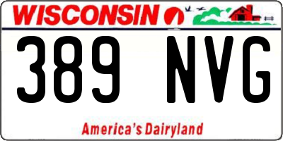 WI license plate 389NVG