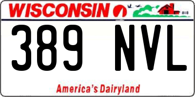 WI license plate 389NVL
