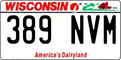 WI license plate 389NVM