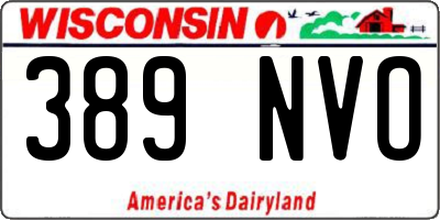 WI license plate 389NVO