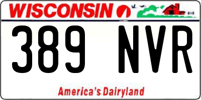 WI license plate 389NVR