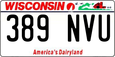WI license plate 389NVU