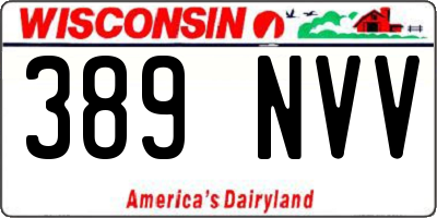 WI license plate 389NVV